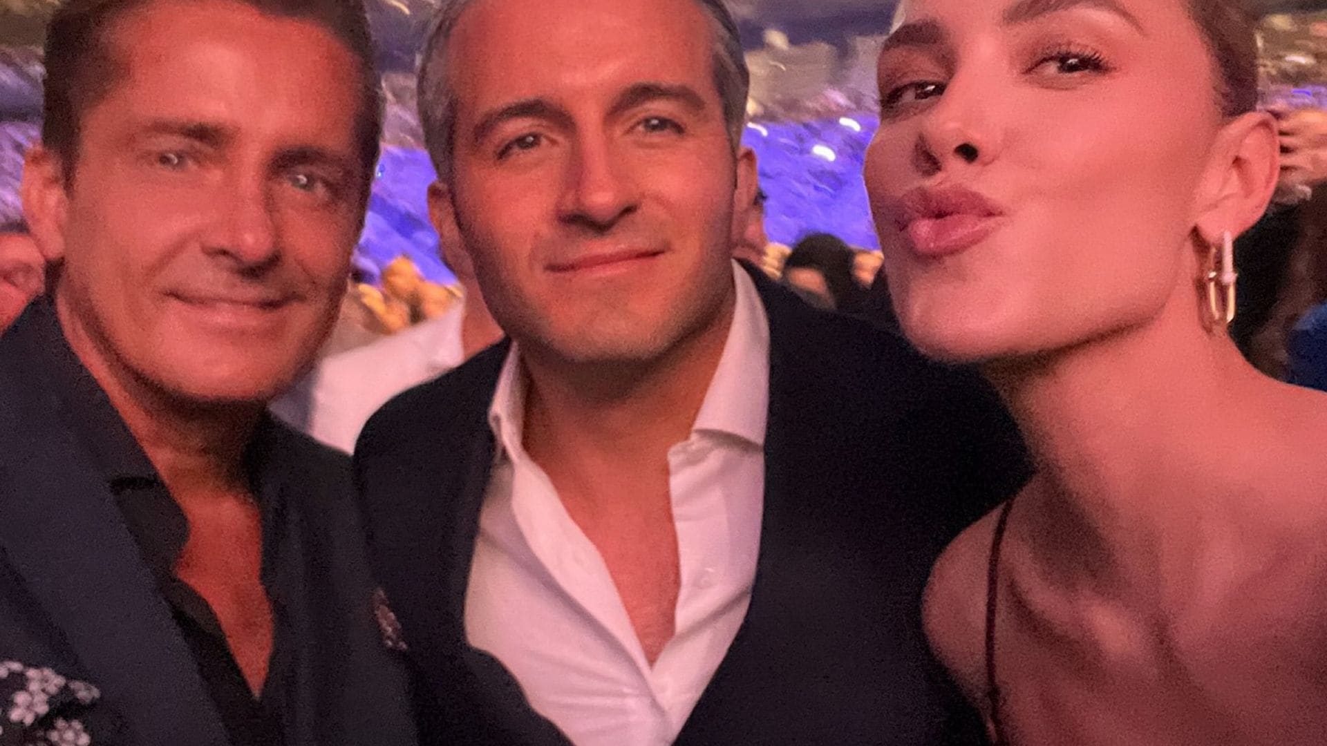 Michelle Salas con su tío Alejandro Basteri y su esposo, Danilo Díaz Granados.