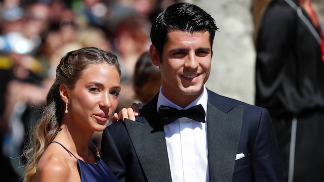 Alice Campello y Álvaro Morata en la boda de Sergio Ramos en 2019