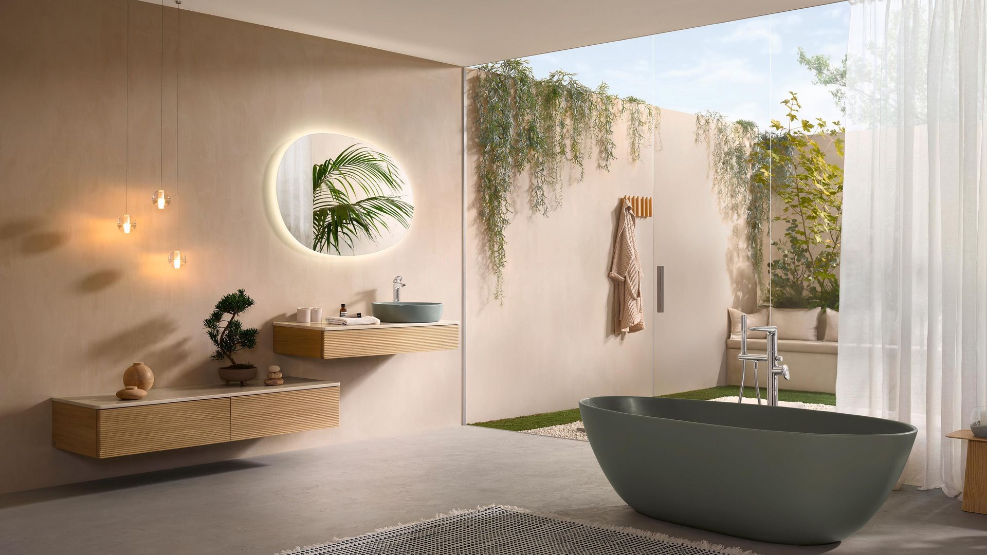 Baño con bañera exenta