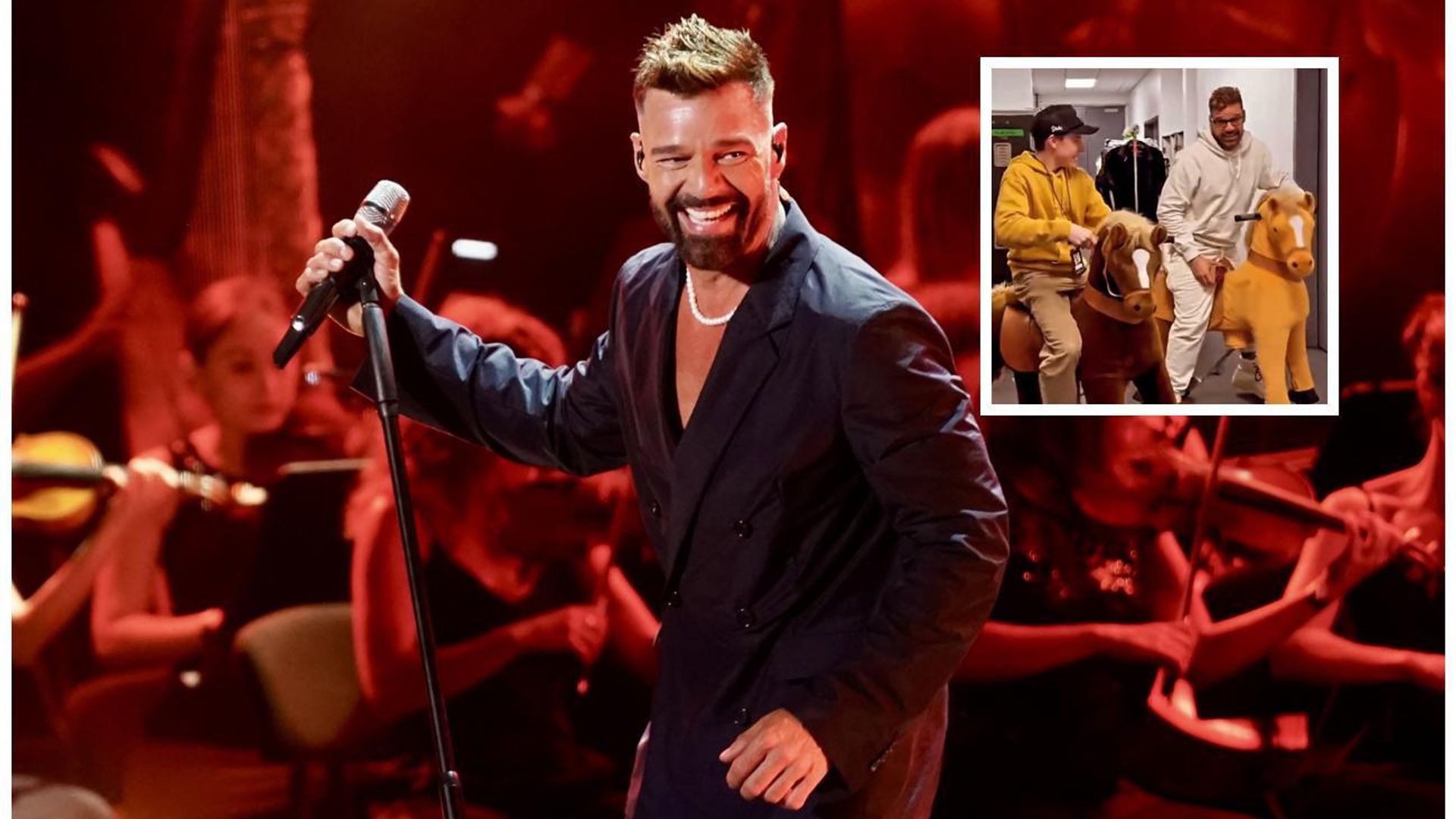 Ricky Martin y su hijo Valentino acaban con el aburrimiento ¡montando ponis de peluche!