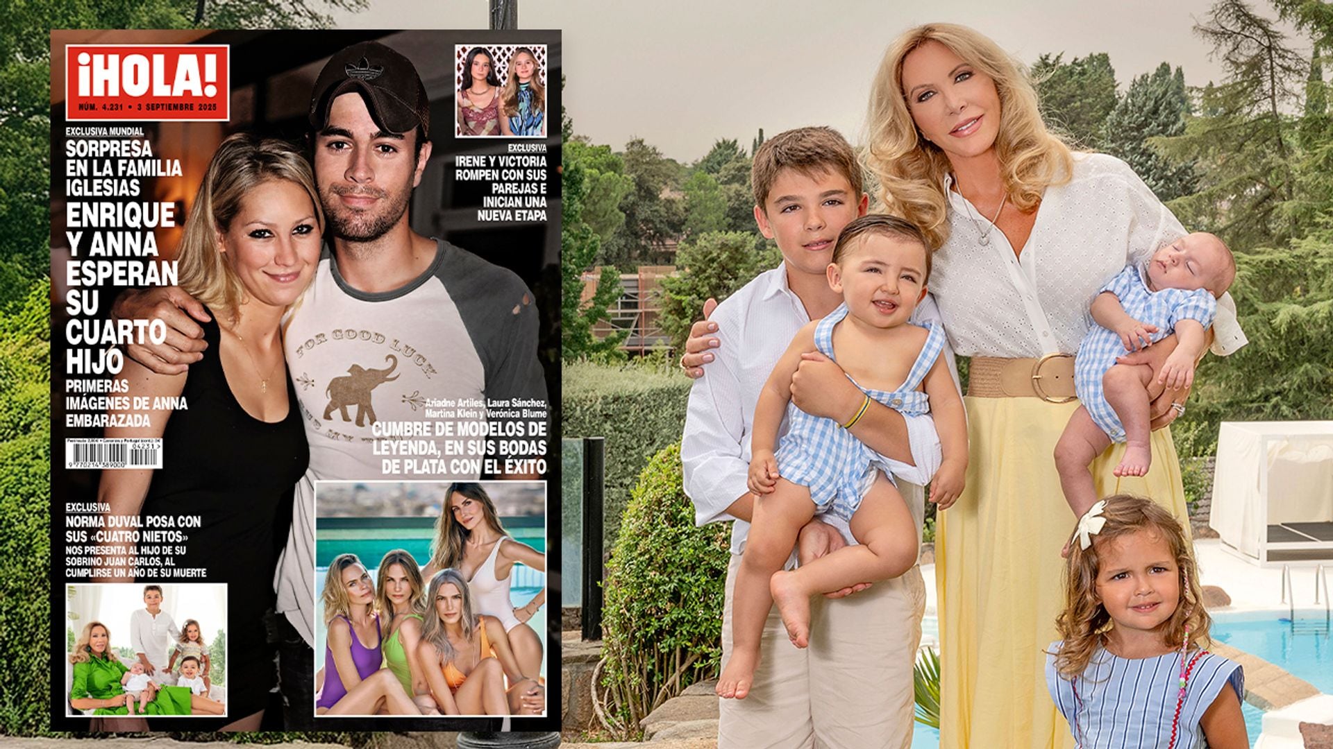 EXCLUSIVA. Norma Duval posa con sus "cuatro nietos": nos presenta al hijo de su sobrino Juan Carlos, al cumplirse un año de su muerte