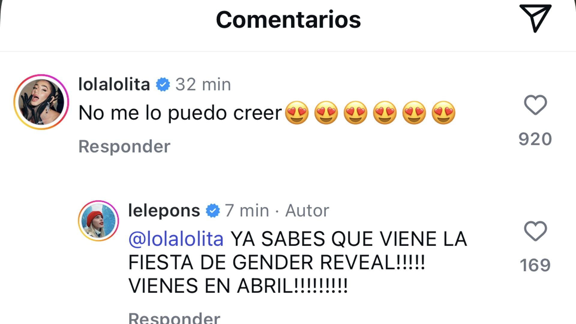 La fiesta del gender reveal será en abril.