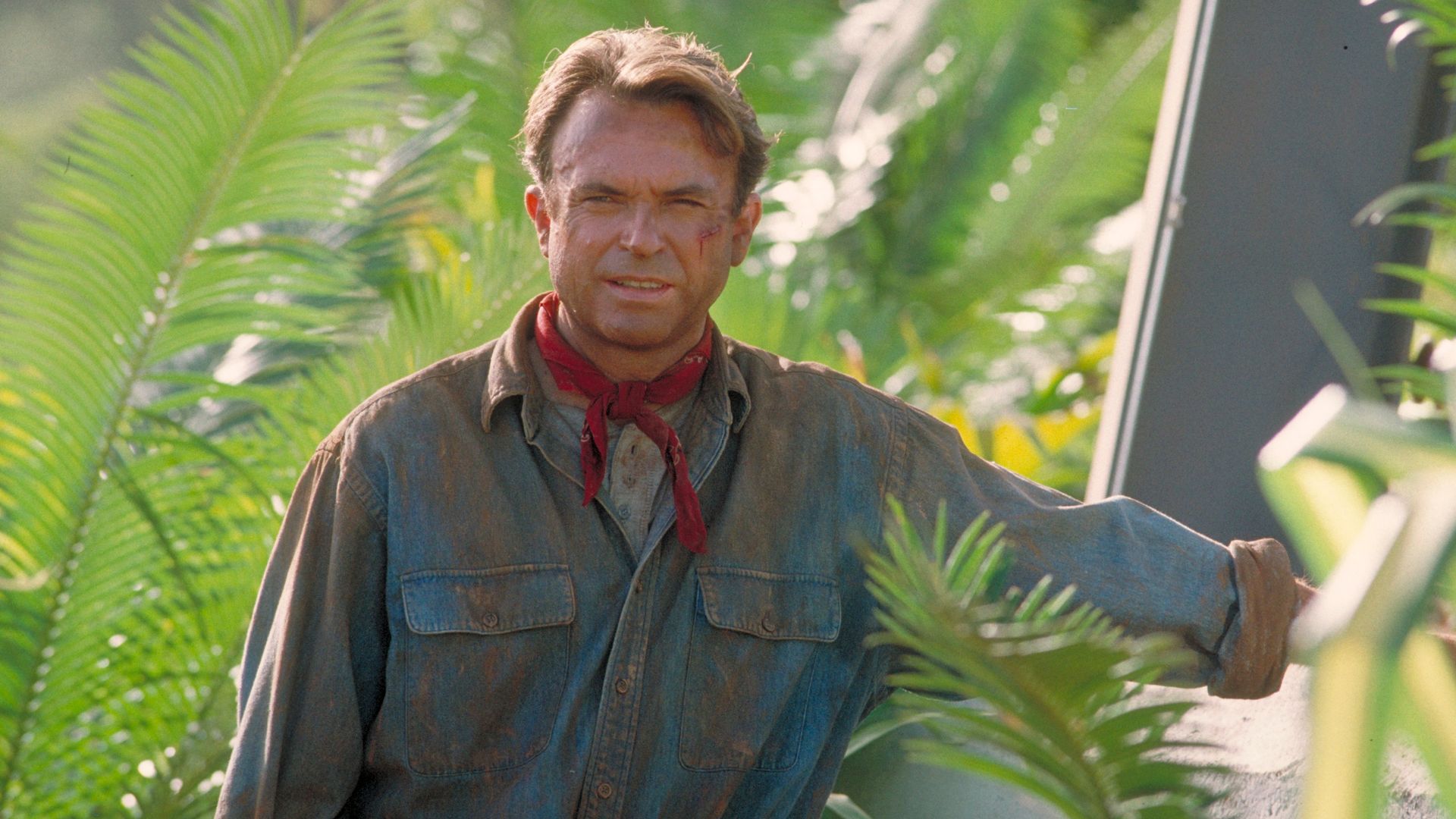 Sam Neill como el doctor Alan Grant en 'Jurassic Park', en 1993.