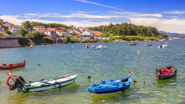 Barcas de pesca en la isla de Arousa, Pontevedra