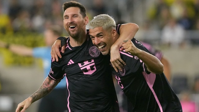 Lione Messi y Luis Suarez durante su participación en el Mundial de Clubes