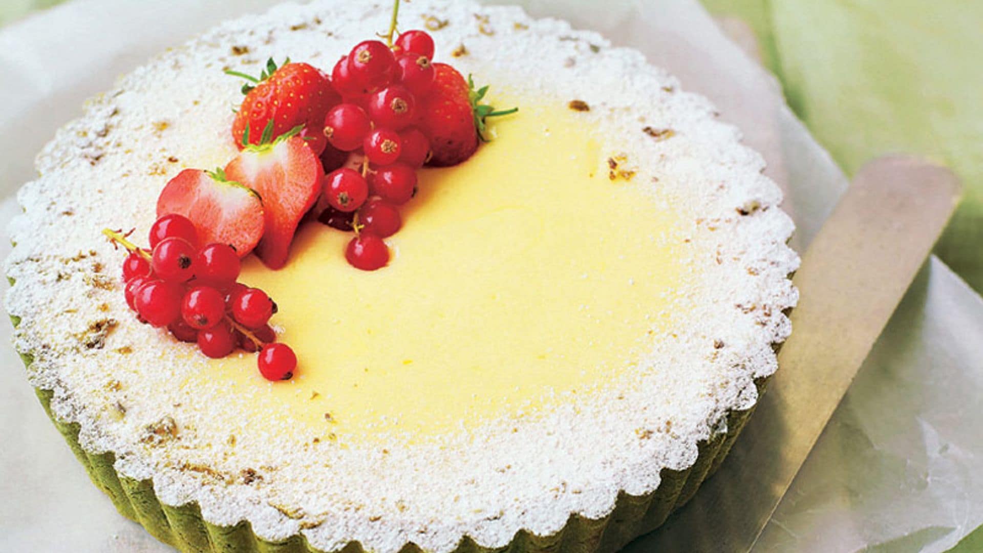 Tarta de yuzu y té matcha