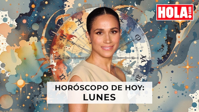  Meghan Markle con la rueda del horóscopo detrás 