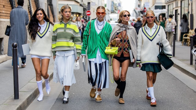 Ines Isaias, Rita Montezuma, Mafalda Patricio y Caetana Botelho Alfonso con looks de Lacoste durante la Semana de la Moda de París S/S 2025
