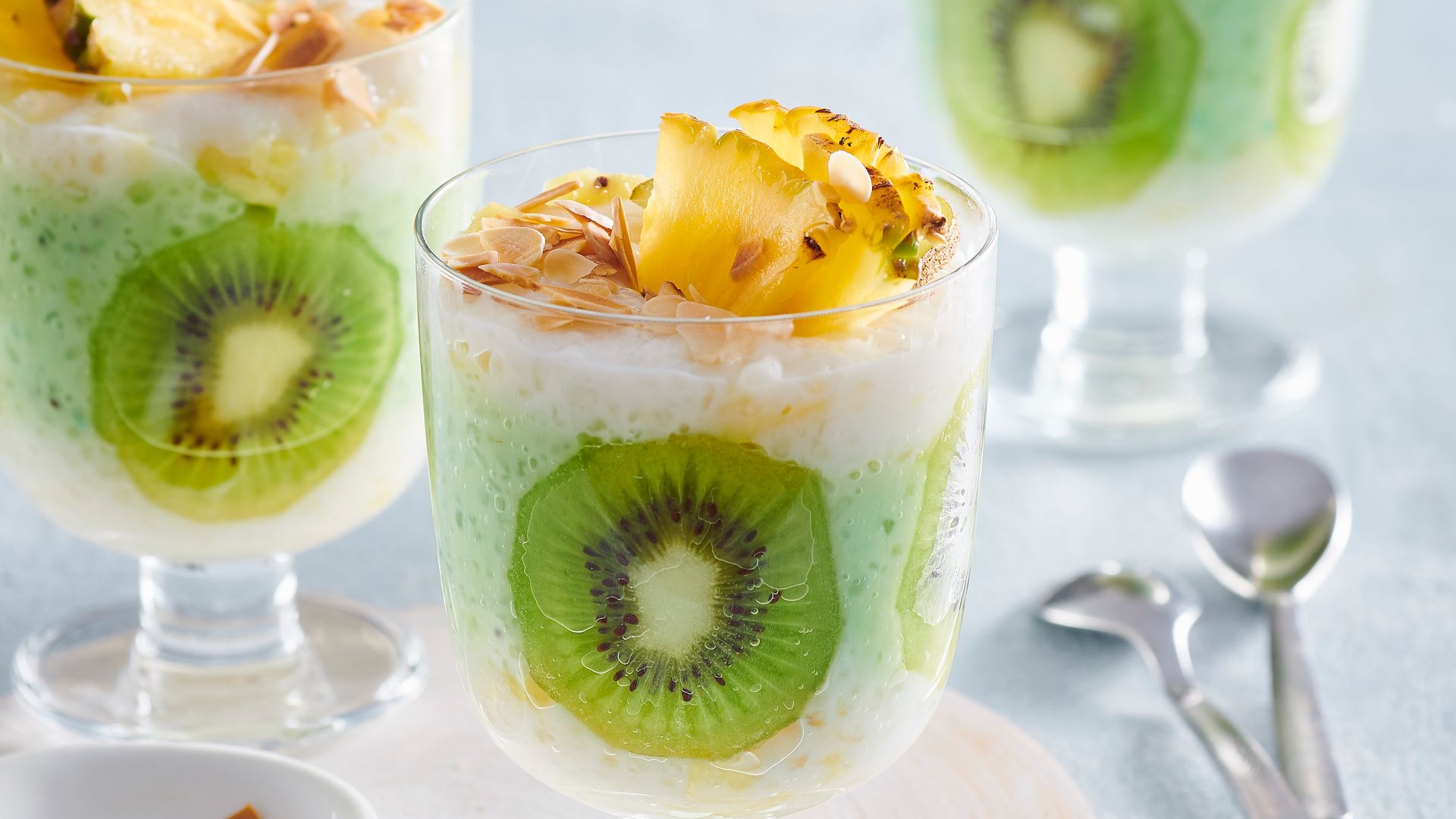 'Pudding' de tapioca con kiwi