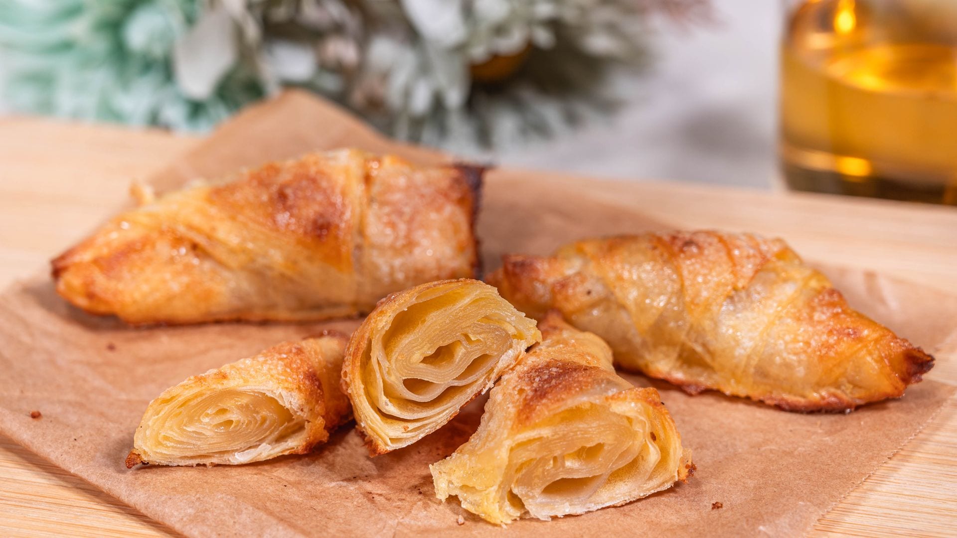 Croissants hechos con papel de arroz