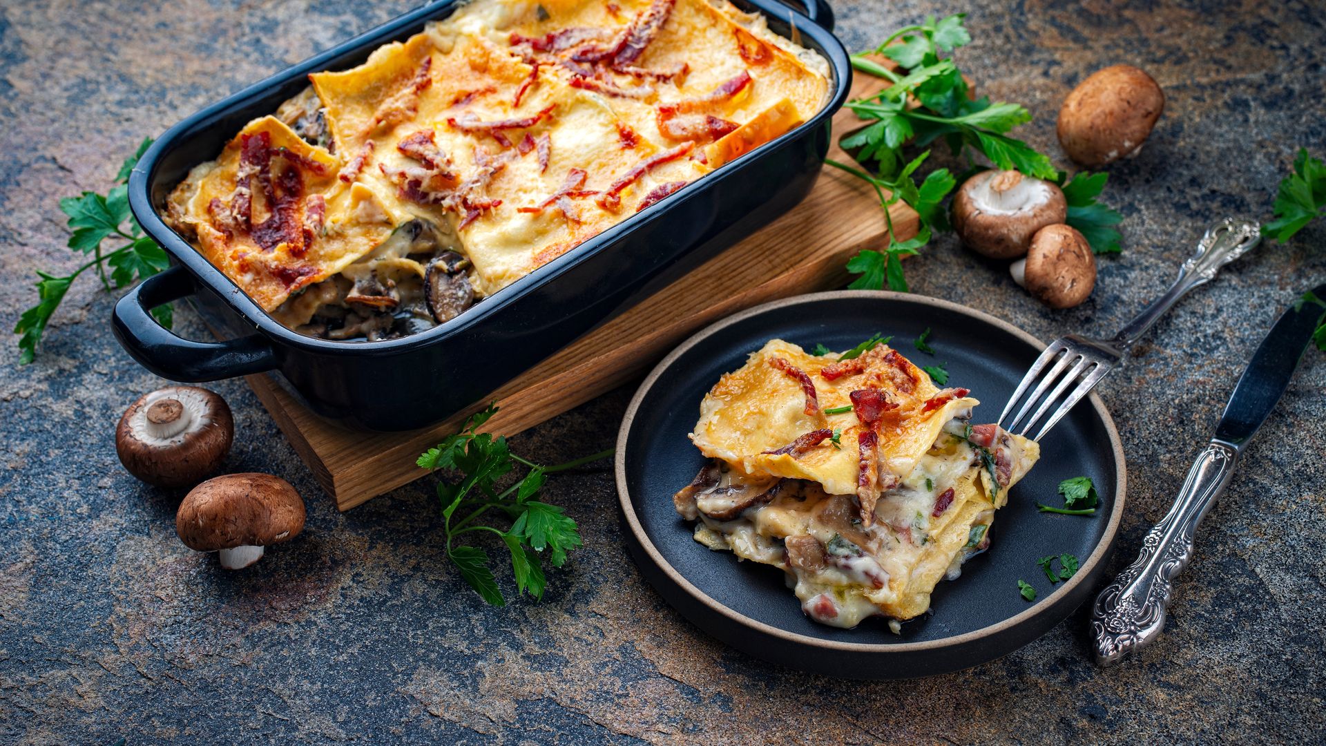 Lasaña de champiñones