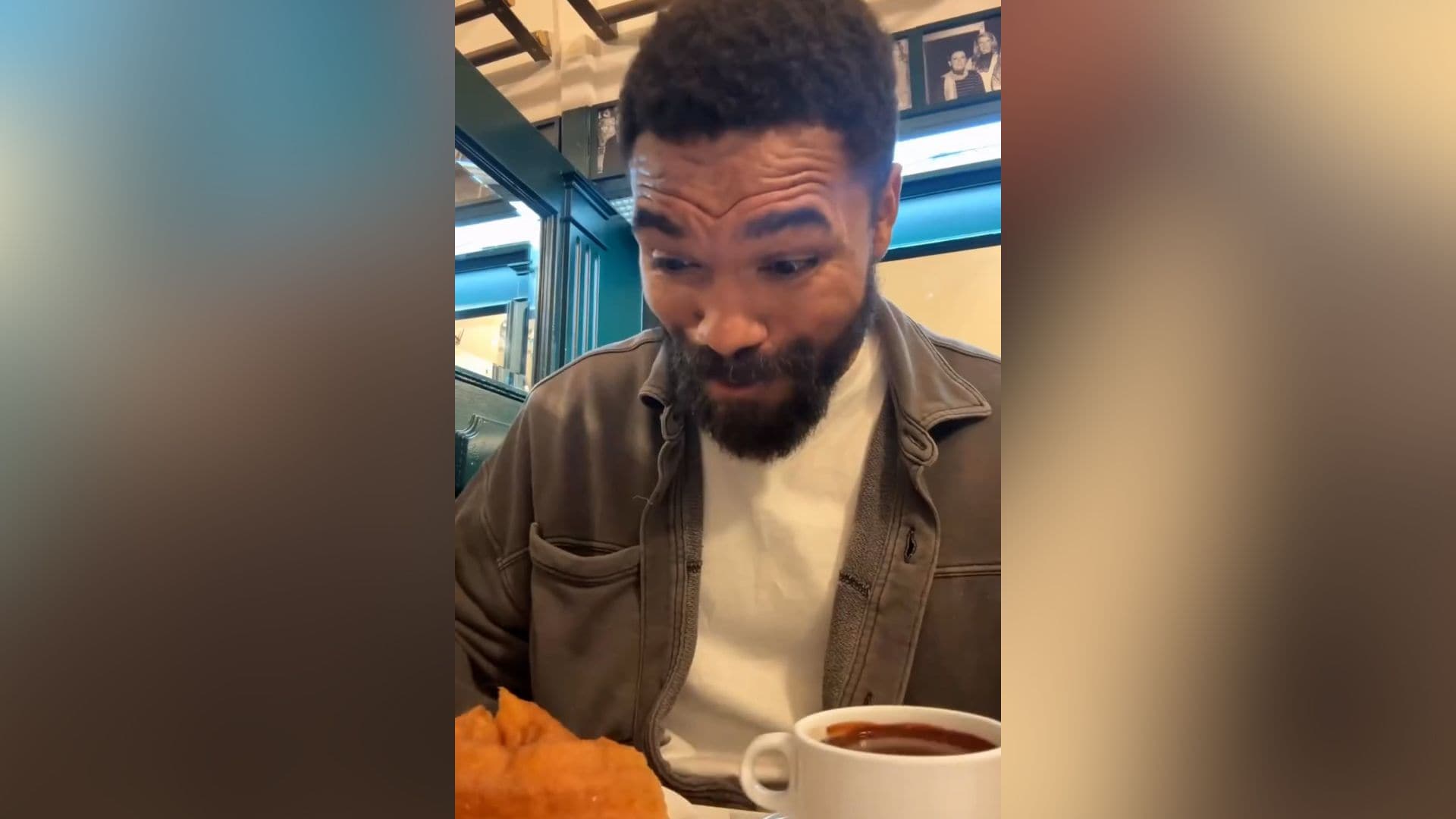 La genuina (y viral) reacción de un influencer americano probando los churros con chocolate en Madrid por primera vez