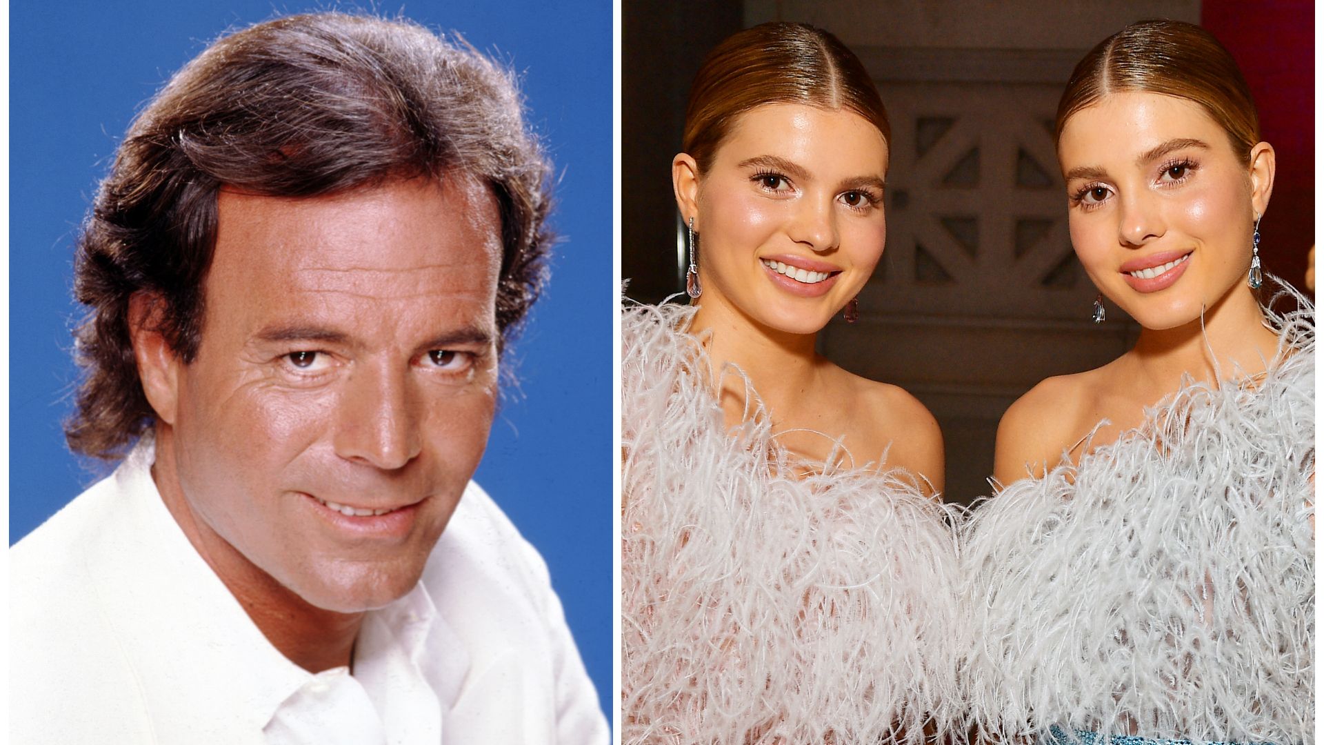 Julio Iglesias y sus hijas, las gemelas Victoria y Cristina
