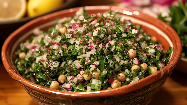 Tabulé con garbanzos y limón