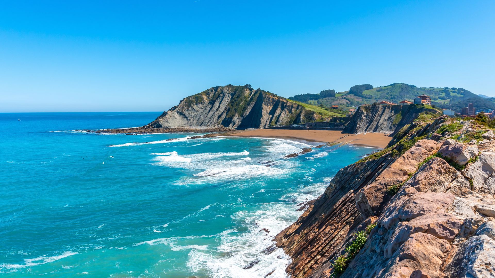 Playa de Itzurun, Zumaia, Flysch, costa vasca