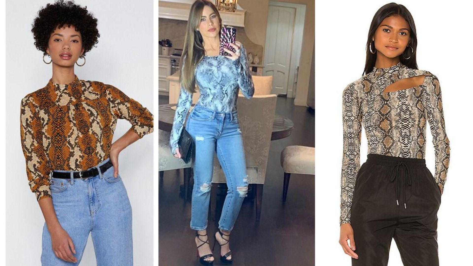 Python print, el acompañante perfecto para tus jeans ¡así lo lleva Sofía Vergara!