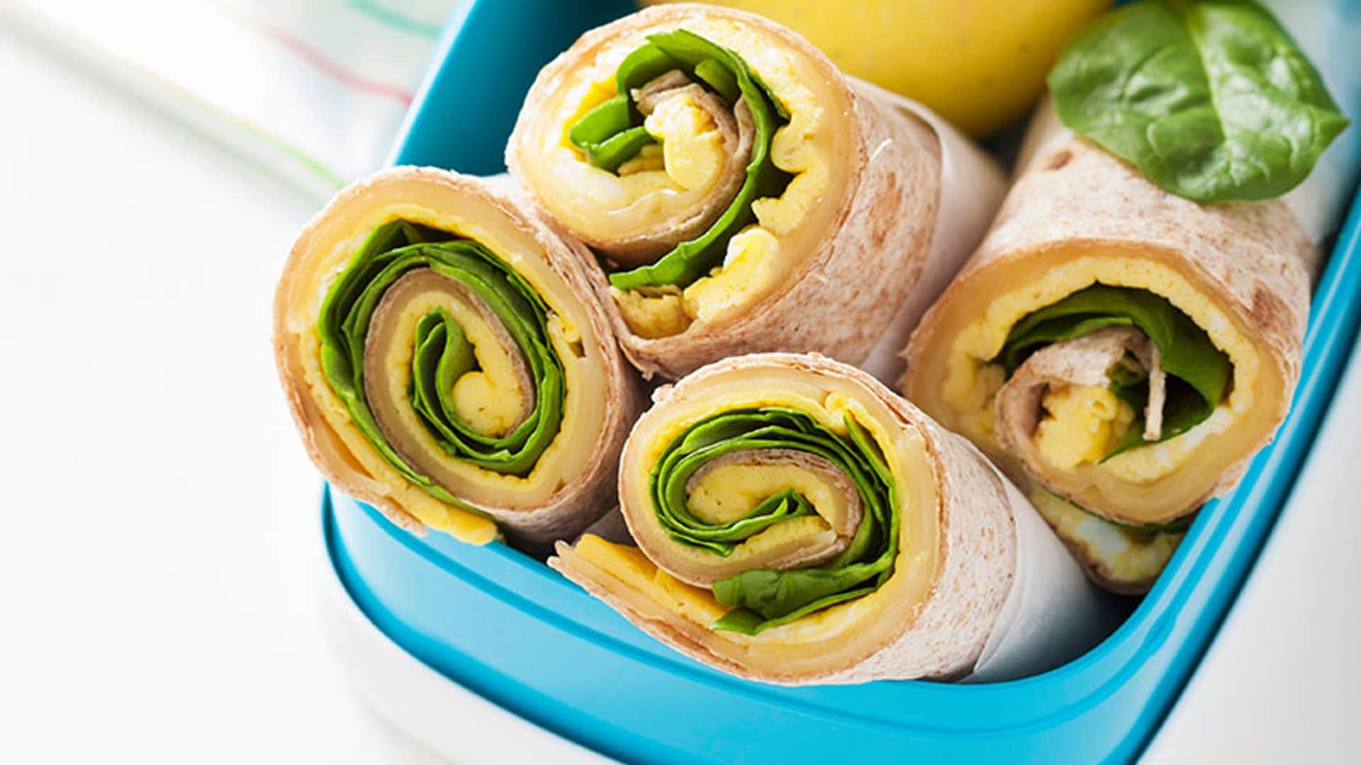 Burritos de tortilla con espinacas