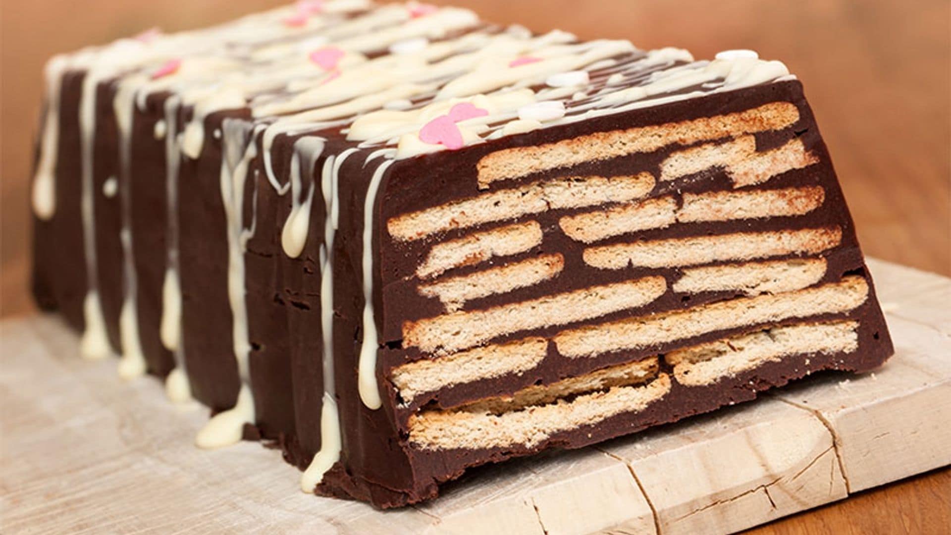 Pastel de galletas en blanco y negro