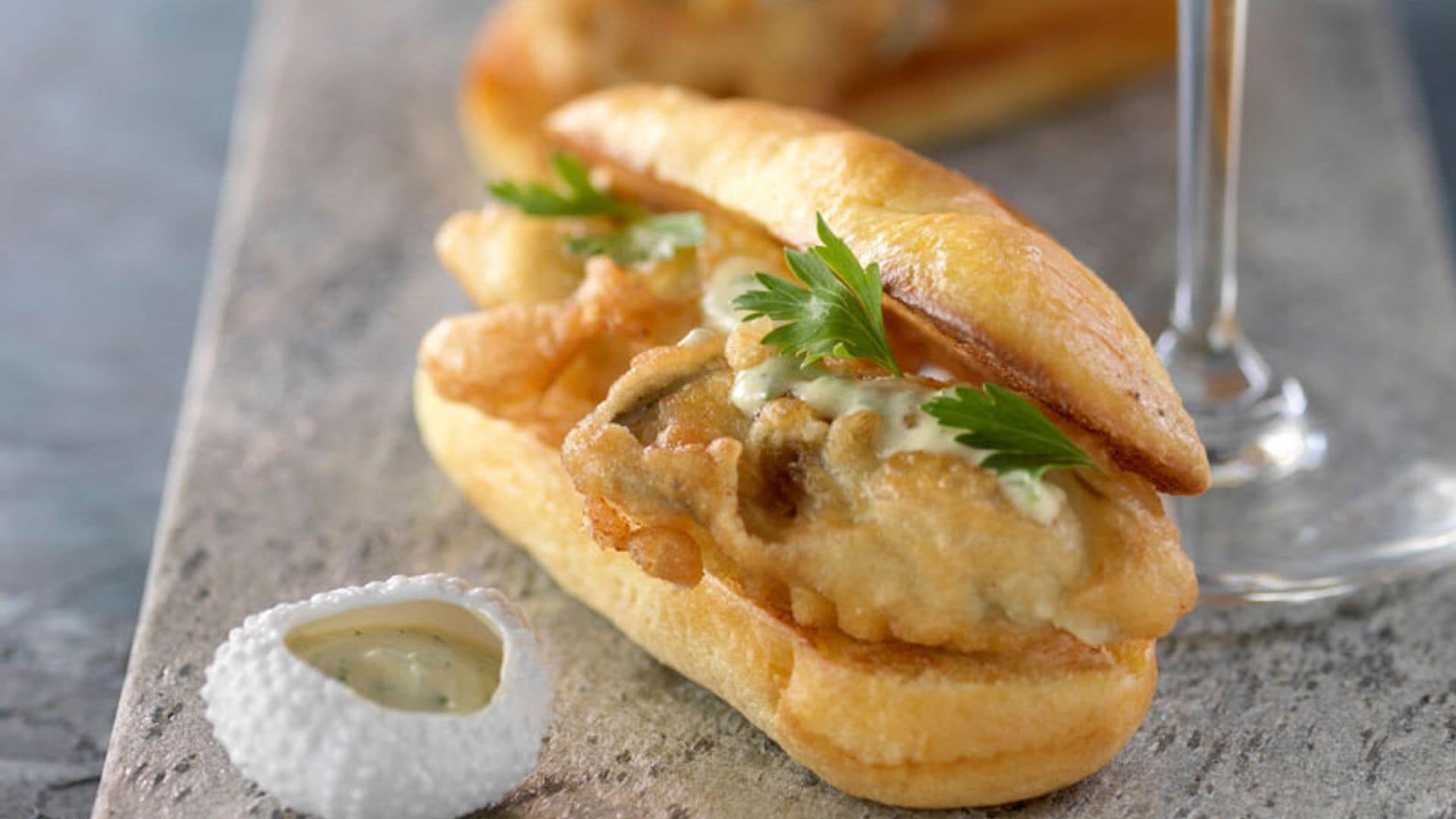 Bocadito de ostras en tempura