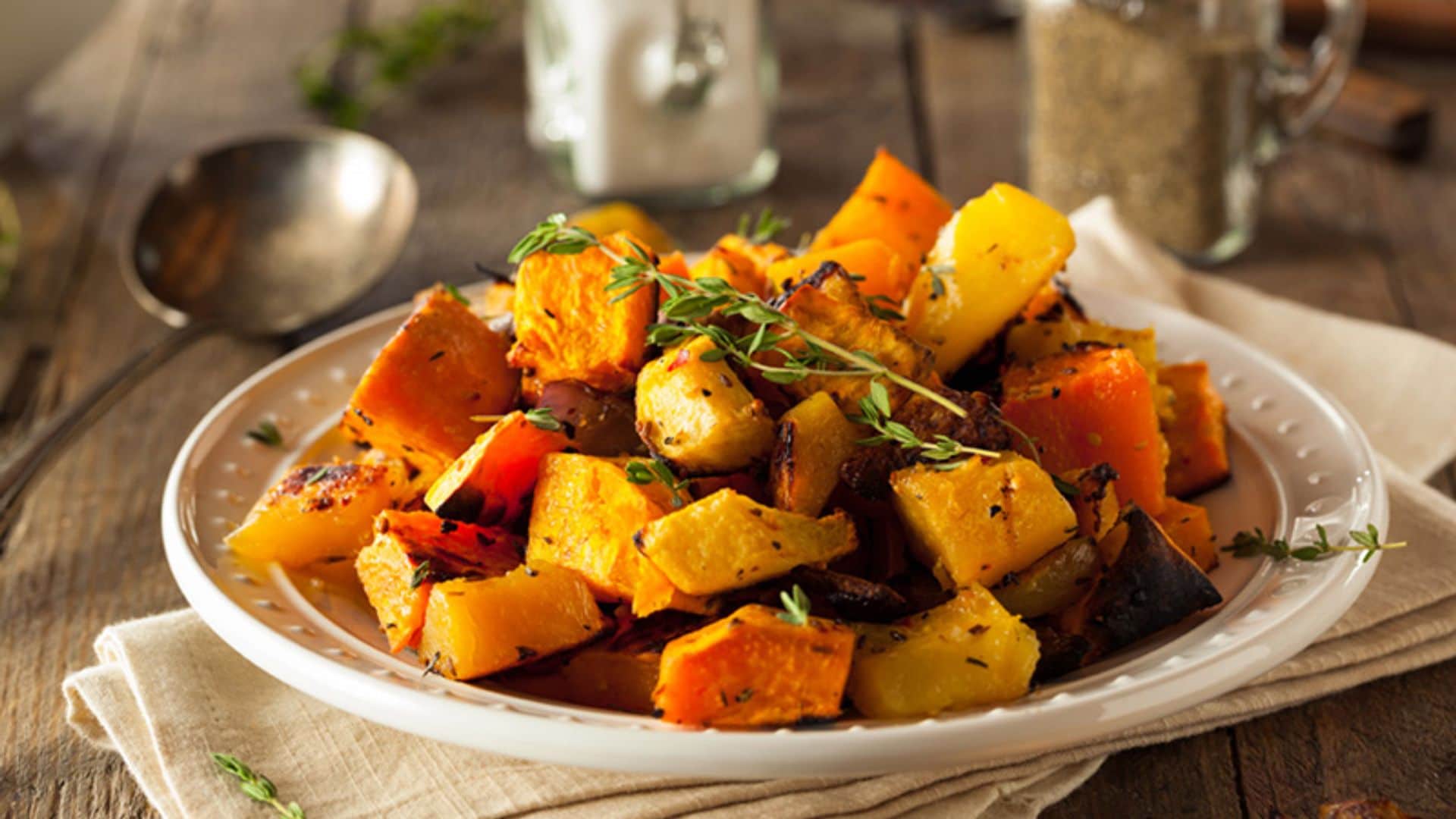 Calabaza asada al horno con tomillo
