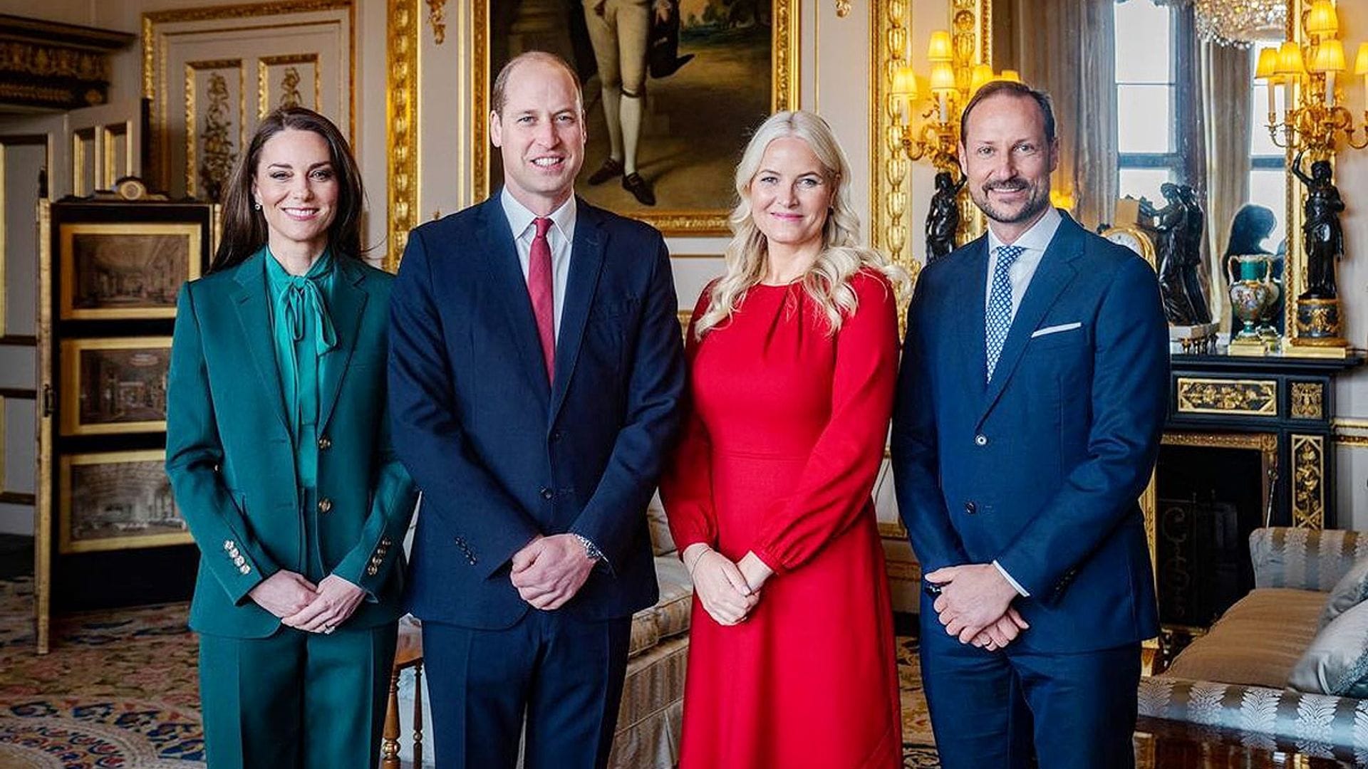 Encuentro de herederos en el Castillo de Windsor: los príncipes de Gales reciben a Haakon y Mette-Marit de Noruega