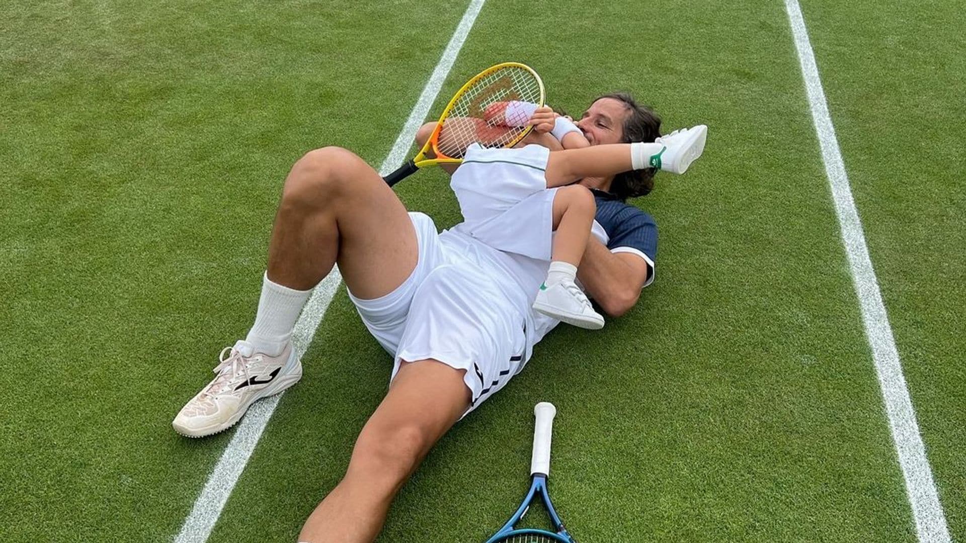 '¡Vamos papi!' Las imágenes más adorables de los hijos de Feliciano López y Sandra Gago en Wimbledon