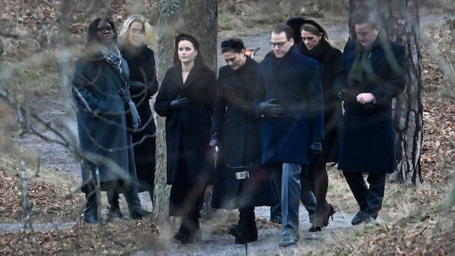 Victoria de Suecia, Daniel de Suecia, Magdalena de Suecia, Sofía de Suecia y Chris O'Neill, en el funeral de Birgitta de Suecia 
