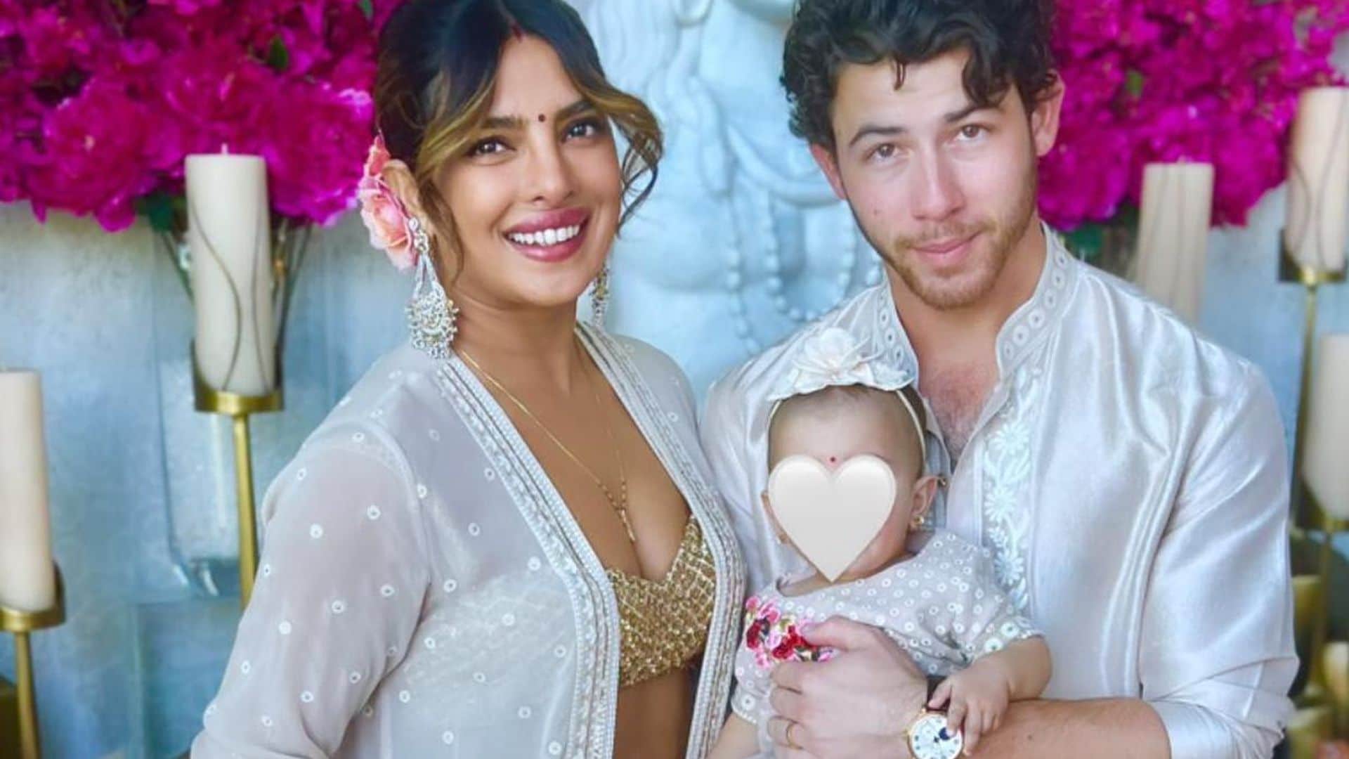 Priyanka Chopra y Nick Jonas posan con su hija en una celebración muy especial