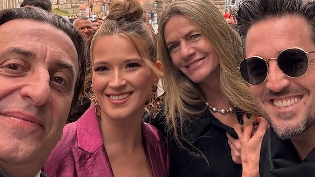 David Bustamante y Yana Olina en la boda segoviana del extenista Roberto Carretero