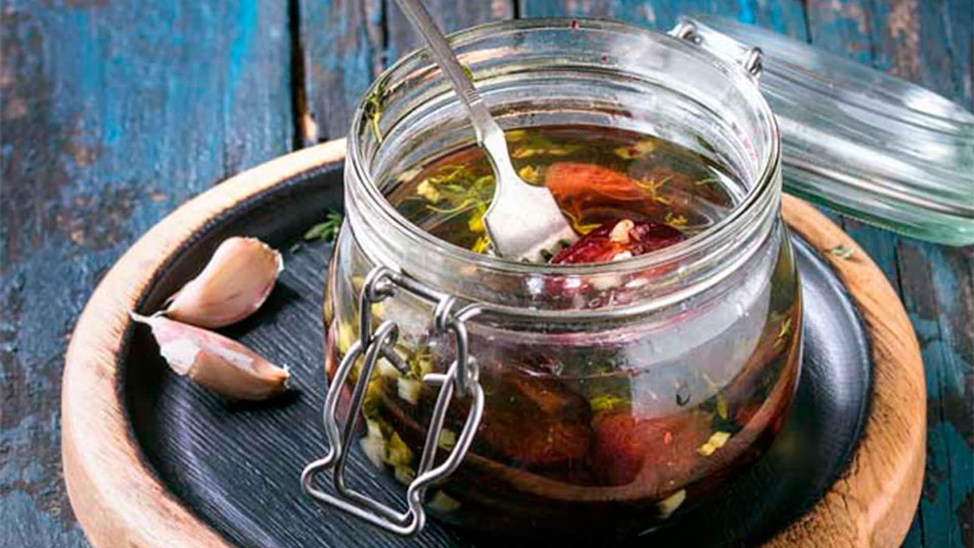 Tomates secos con ajo y orégano