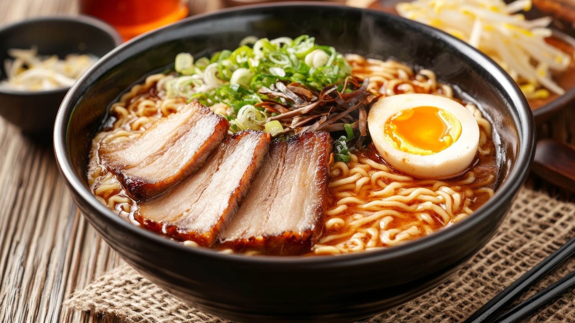 Ramen con panceta y huevo