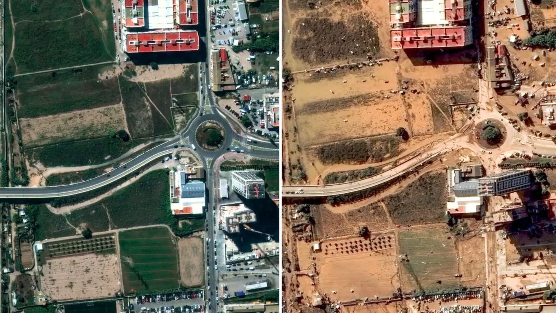 Las impactantes imágenes que muestran el antes y el después en Valencia