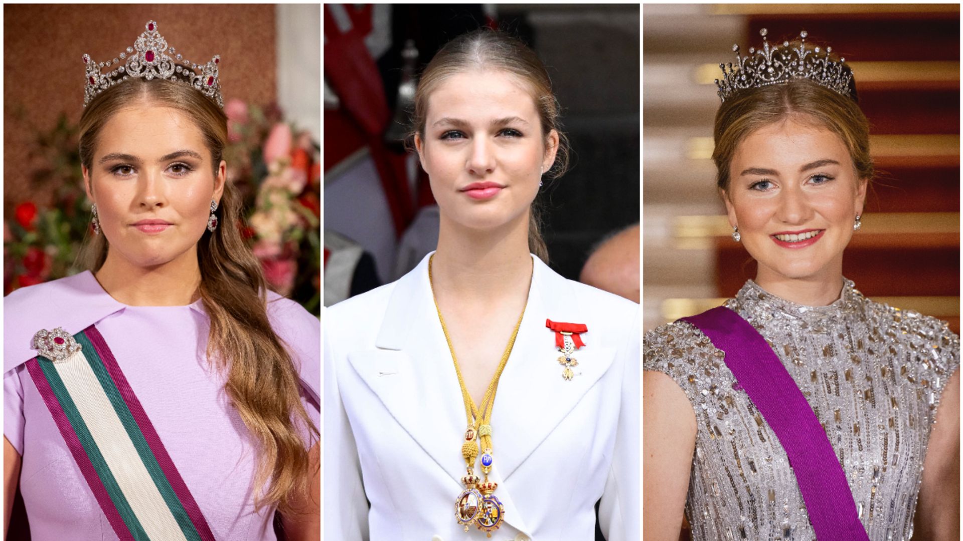 La princesa Amalia de los Países Bajos, la princesa Leonor de España y la princesa Elisabeth de Bélgica.