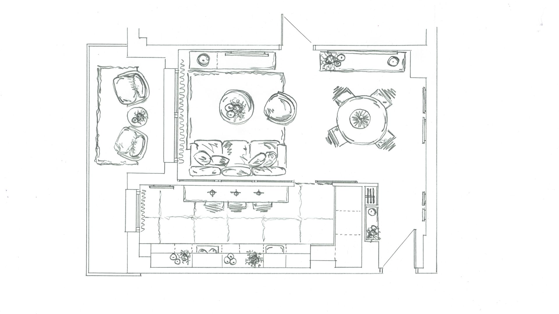 Distribución de salón rectangular pequeño