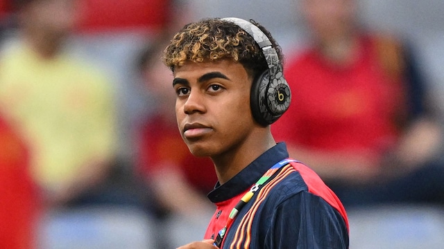El futbolista Lamine Yamal durante el España vs Francia, semifinal de la Eurocopa 2024, en el Munich Football Arena, Múnich, Alemania.