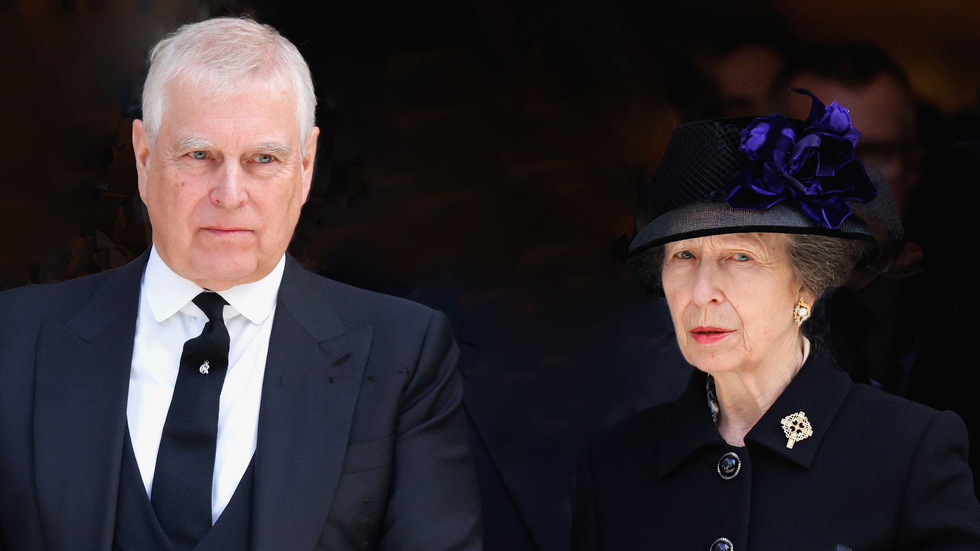 El príncipe Andrés y la princesa Ana en el funeral de la Duquesa de Kent en la Catedral de Westminster, en septiembre de 2025
