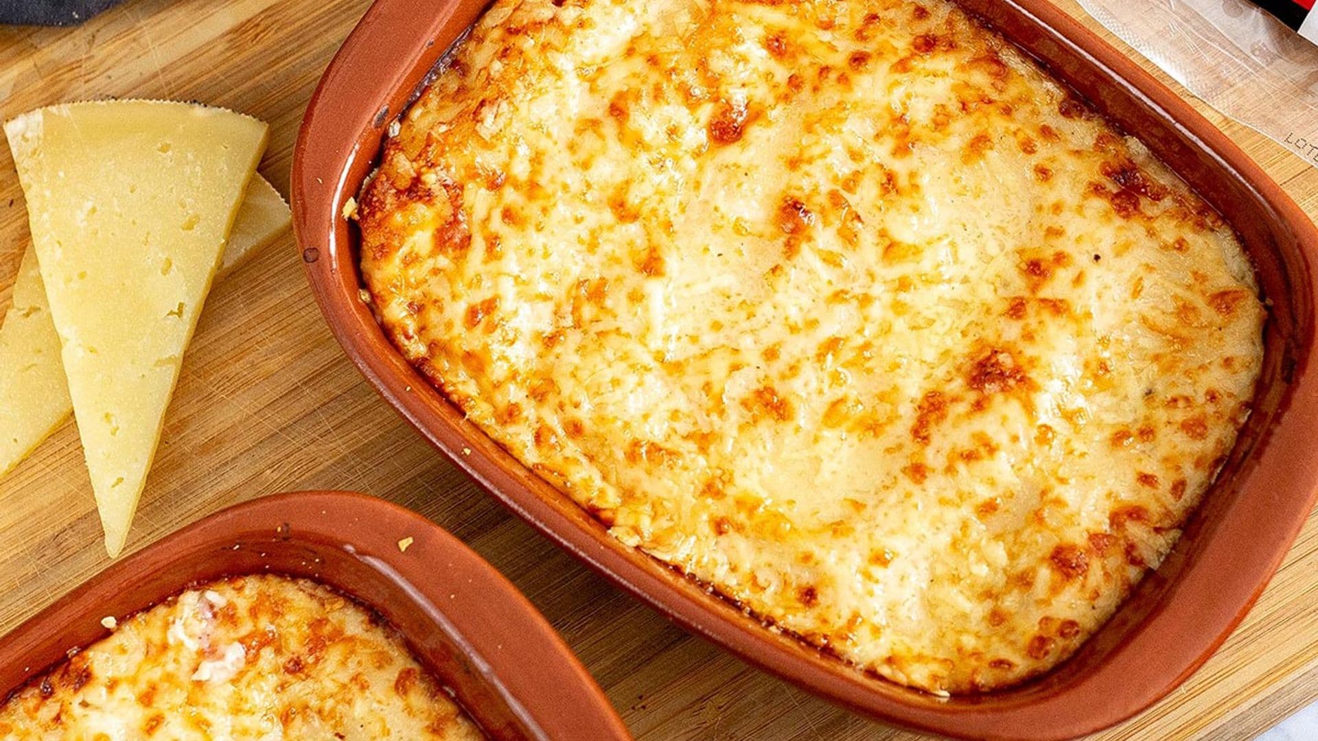 Canelones de bacalao y queso D.O.P. Roncal