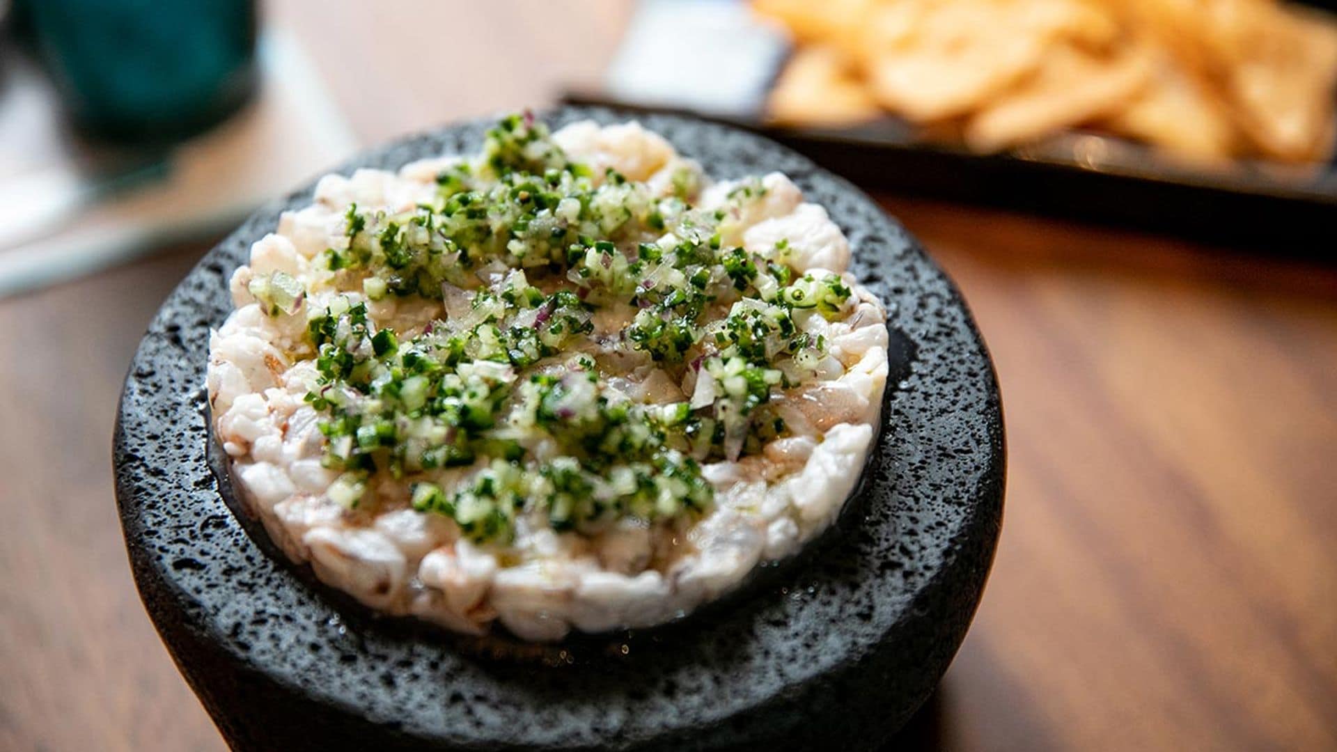 Tartar picante de langostinos