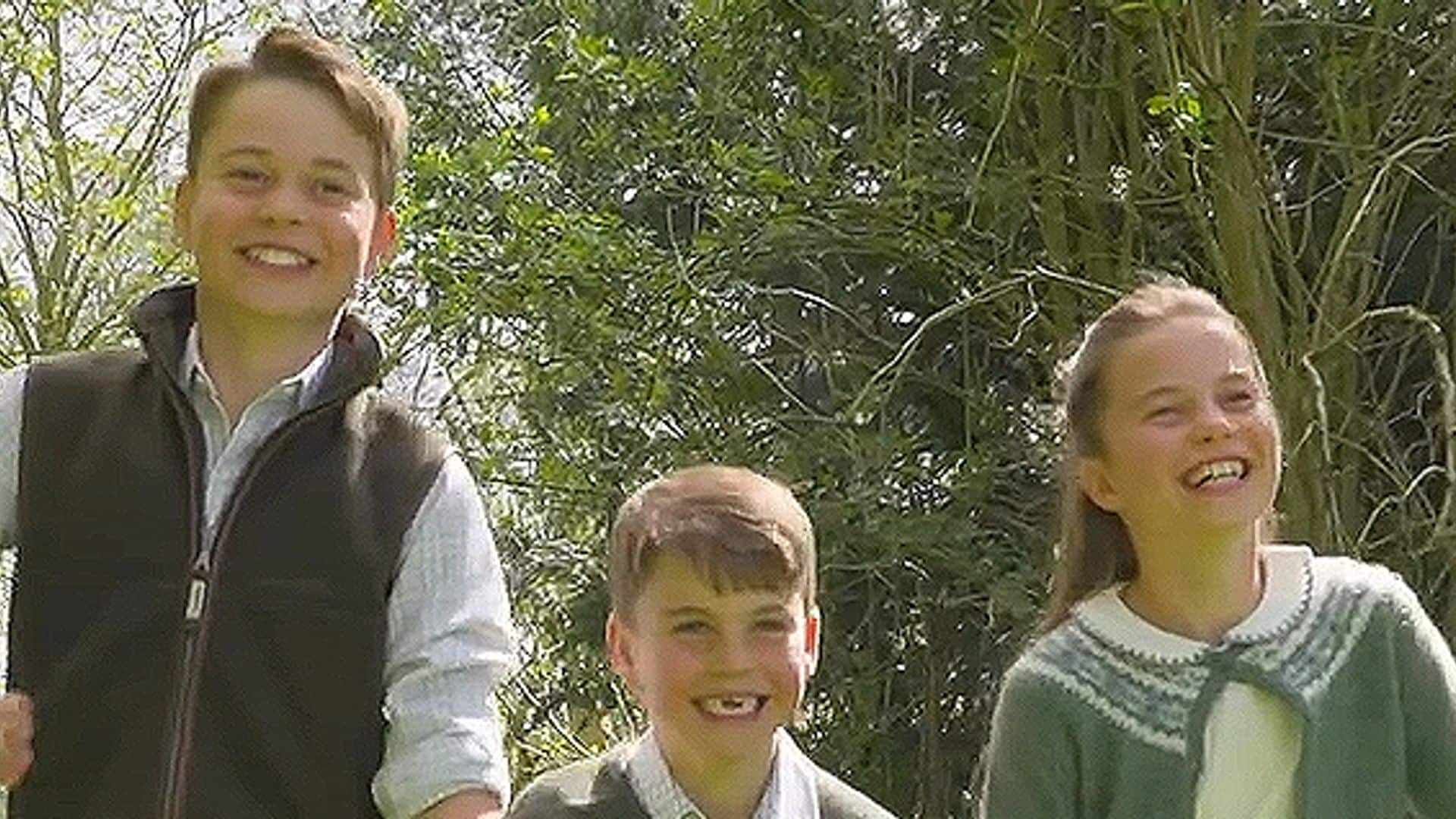 La felicitación en forma de vídeo del príncipe Guillermo y Kate Middleton a su hijo George: risas en el campo con sus hermanos