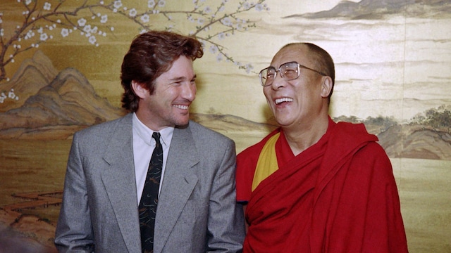 Richard Gere y el Dalái Lama en septiembre de 1987