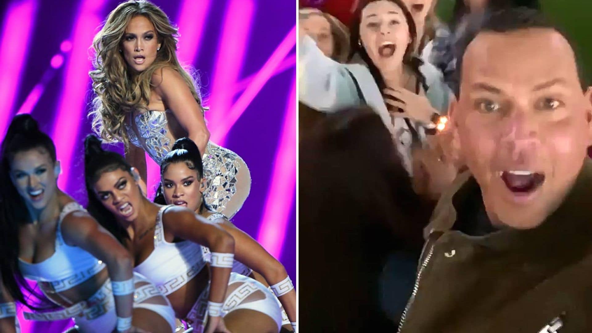 Bailando, cantando... Alex Rodriguez, el fan número uno de Jennifer Lopez en su gran noche