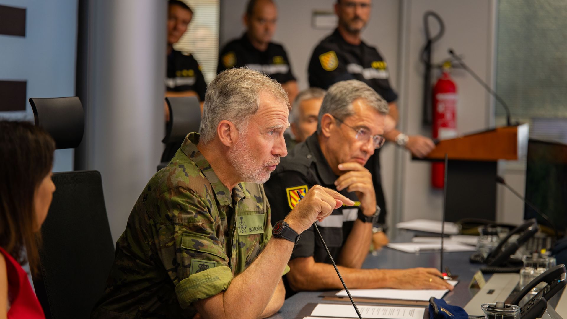 Felipe VI visita el Cuartel General de la Unidad Militar de Emergencias (UME), en la Base Aérea de Torrejón