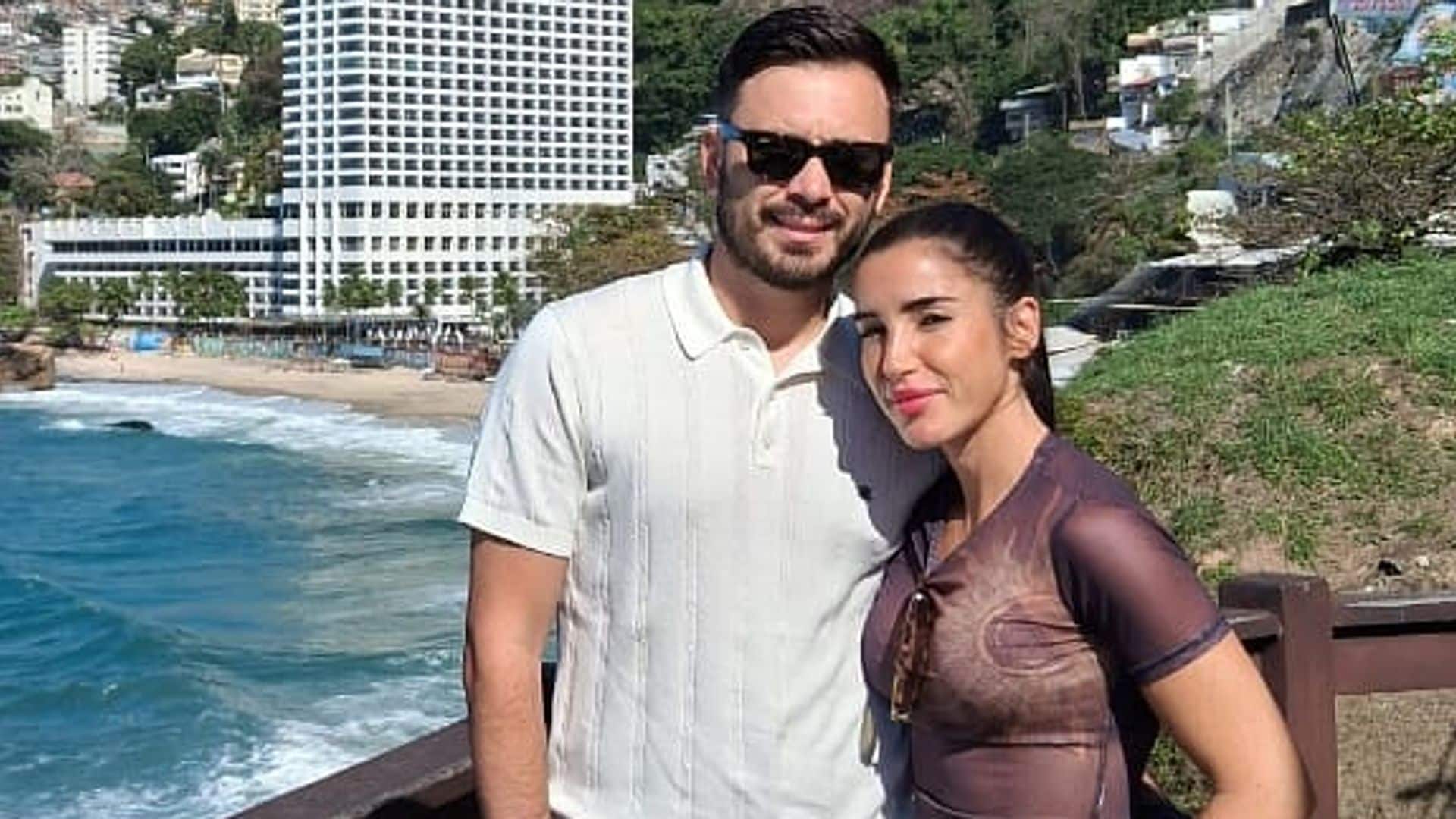 Ana Galocha con su marido en Brasil