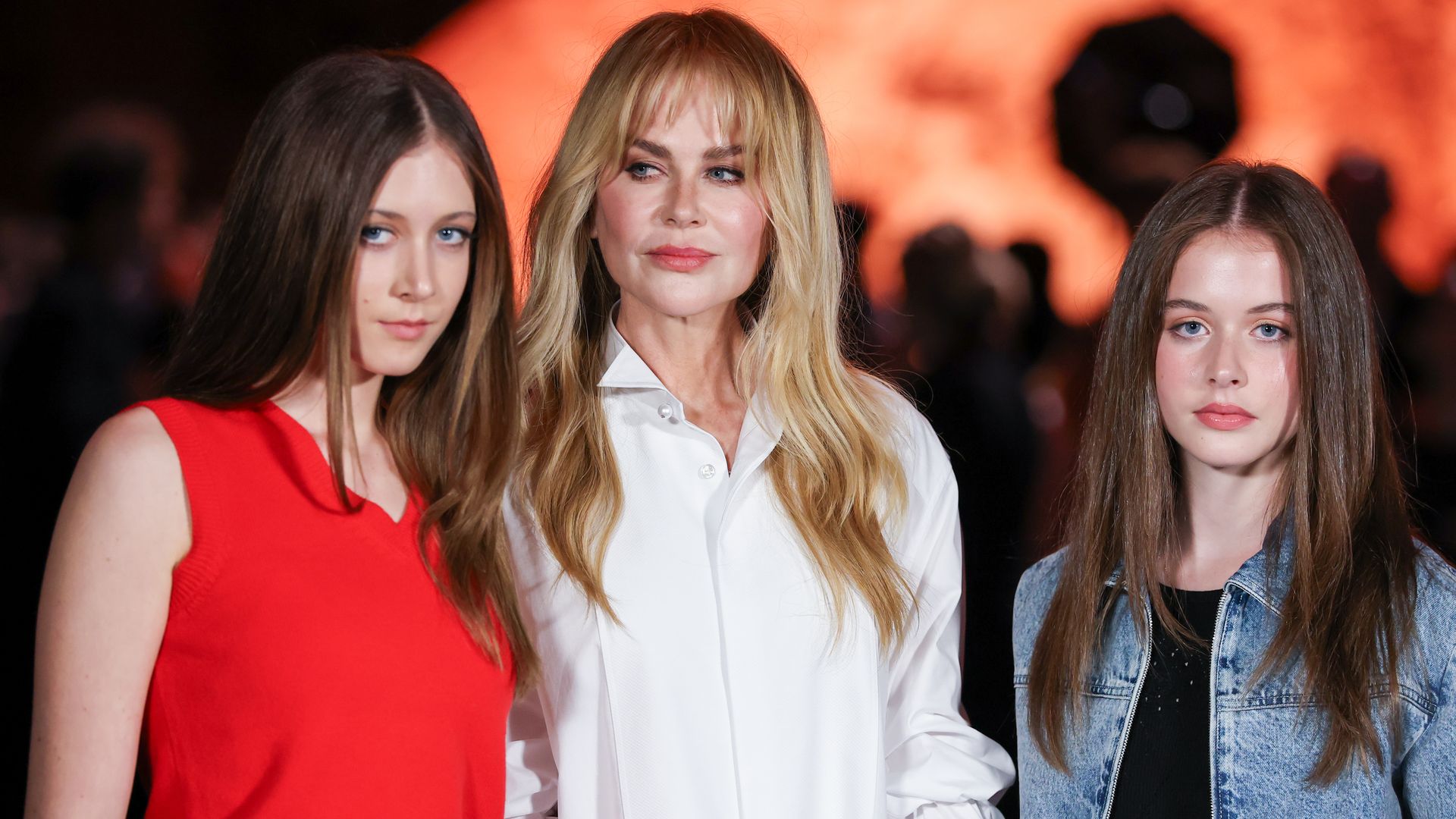 Sunday Rose Kidman Urban, Nicole Kidman and Faith Margaret Kidman-Urban attend the Chanel Womenswear Spring/Summer 2026 show as part of Paris Fashion Week 