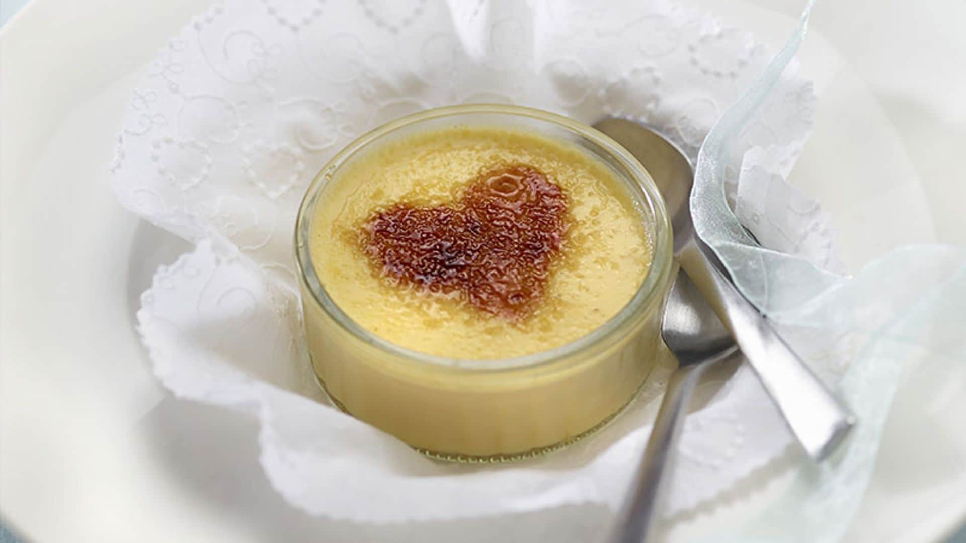 Crème brûlée para San Valentín