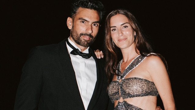 Gala González con su maquillador