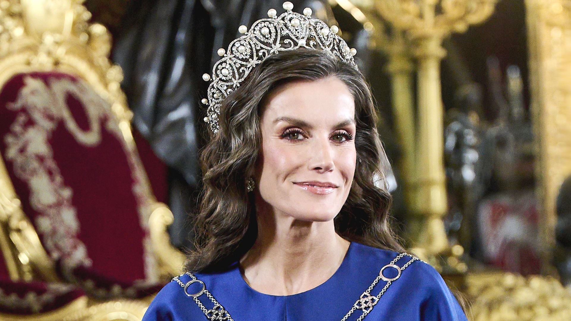 La Reina Letizia en la cena de gala en honor del Sultán de Omán en el Palacio Real de Madrid, el 4 de noviembre de 2025