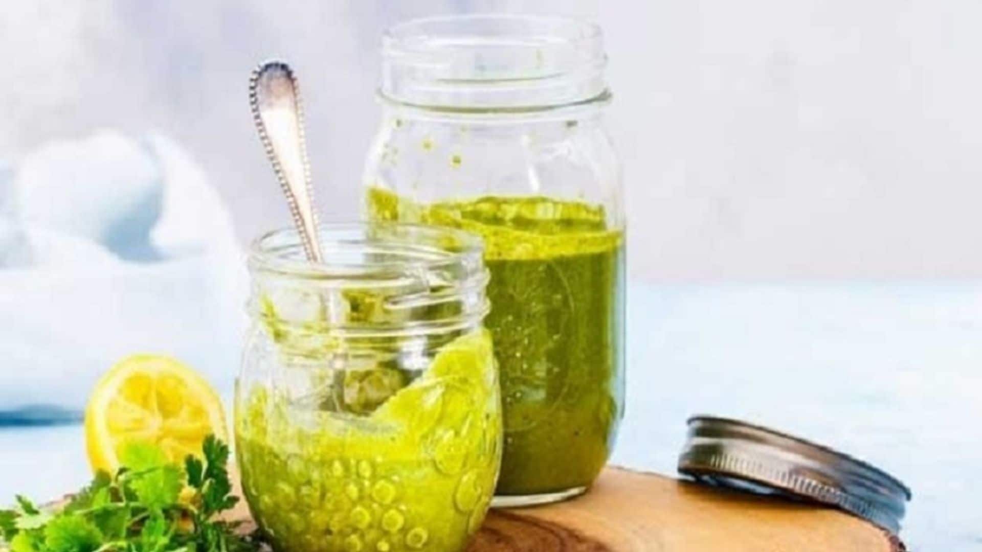 Pesto de cilantro y nueces