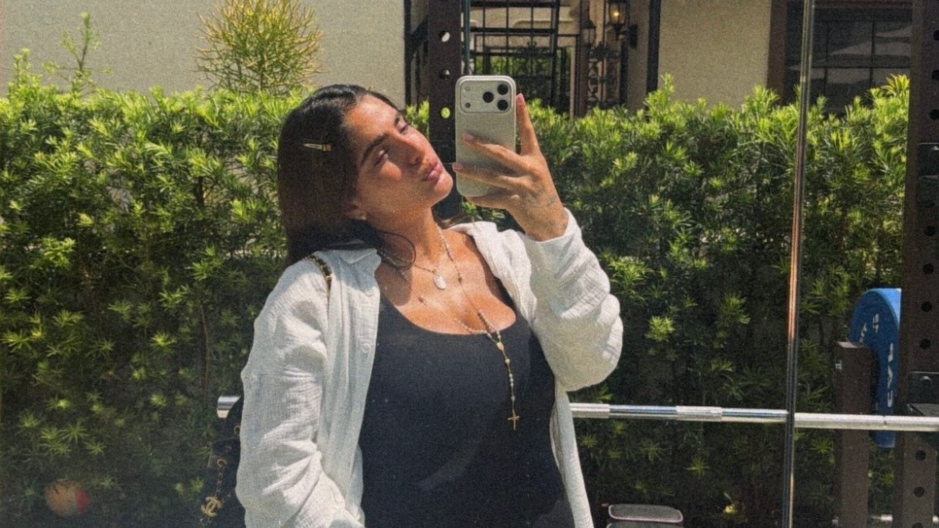 Isabella Ladera en una de las últimas selfies con su pancita. 
