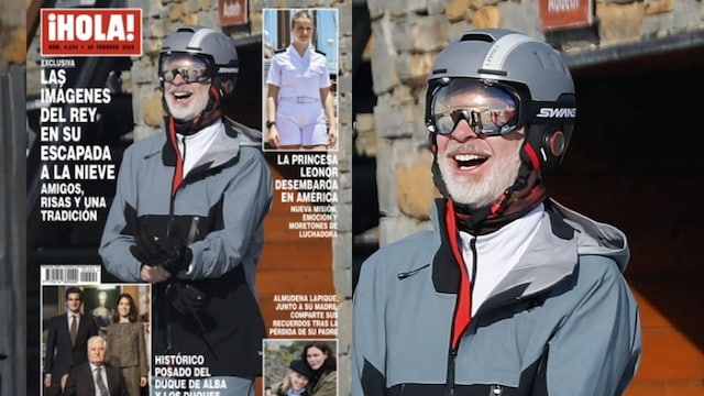 El rey Felipe esquiando